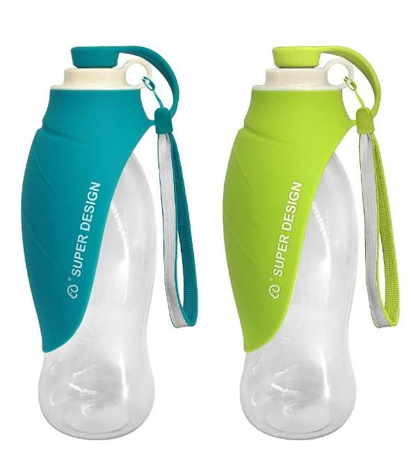 Portable Dog Water Bottle with Leaf Design