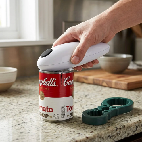 Electric Can Opener — Hands Free, One Touch, No Strength Needed